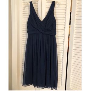 David’s Bridal marine blue bridesmaid dress